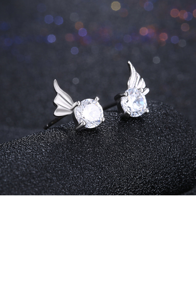 925 Sterling Silver 925 Sterling Silver Romantic Elegant Exquisit Butterfly Wing Earrings and Ear Studs with Cubic Zircon