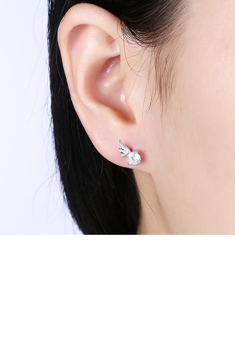 925 Sterling Silver 925 Sterling Silver Romantic Elegant Exquisit Butterfly Wing Earrings and Ear Studs with Cubic Zircon