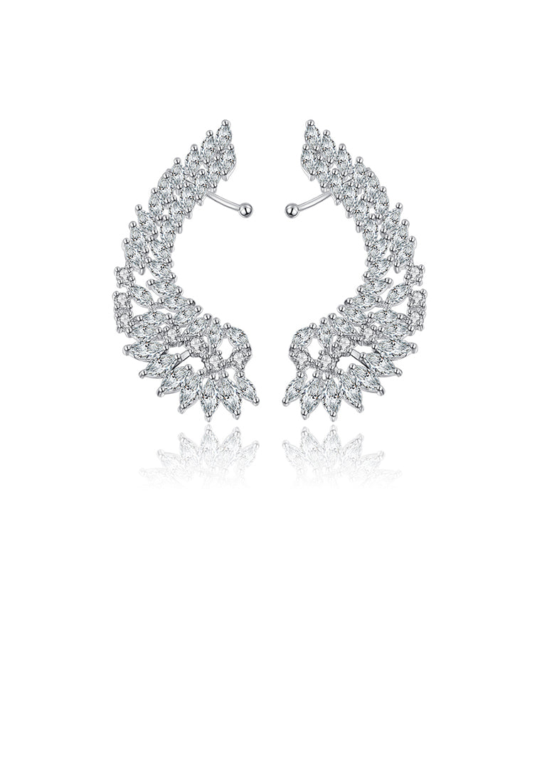 Fashion and Elegant Angel Wings Cubic Zirconia Stud Earrings - Luxurious Look