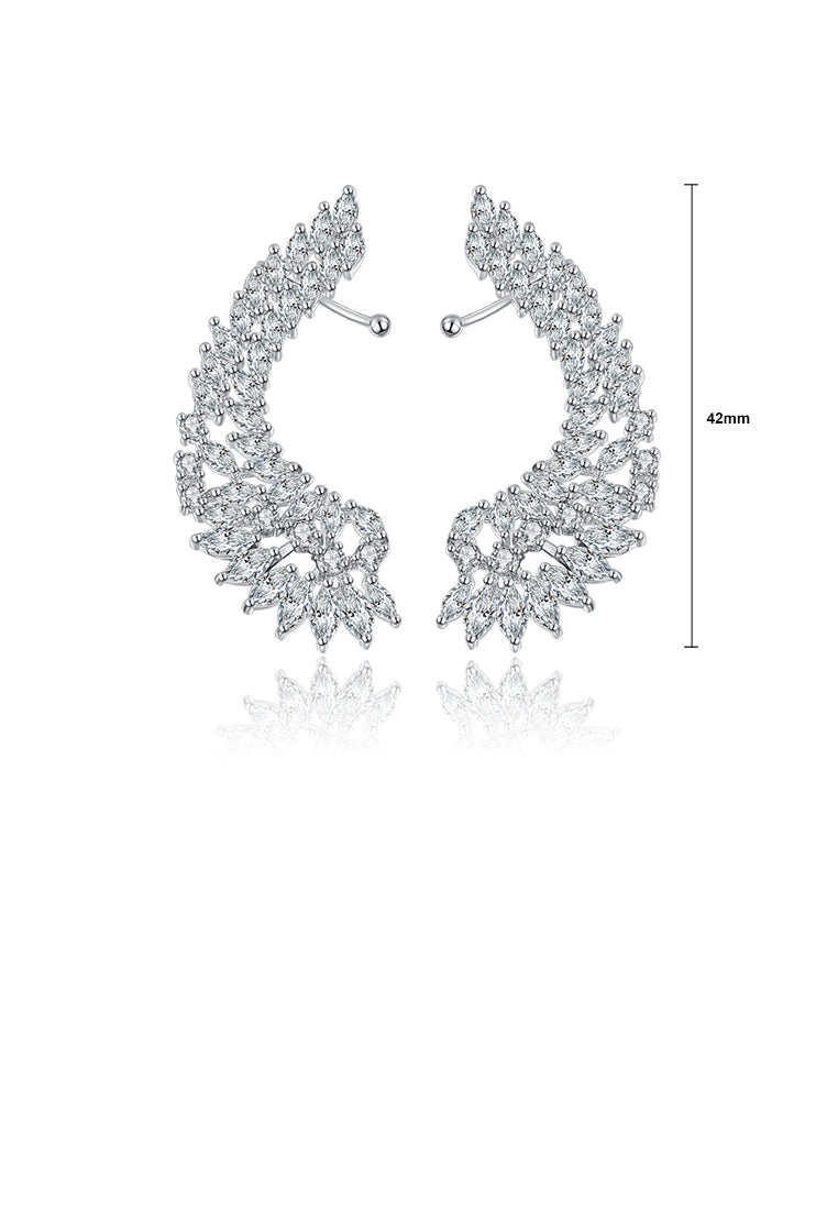 Fashion and Elegant Angel Wings Cubic Zirconia Stud Earrings - Luxurious Look