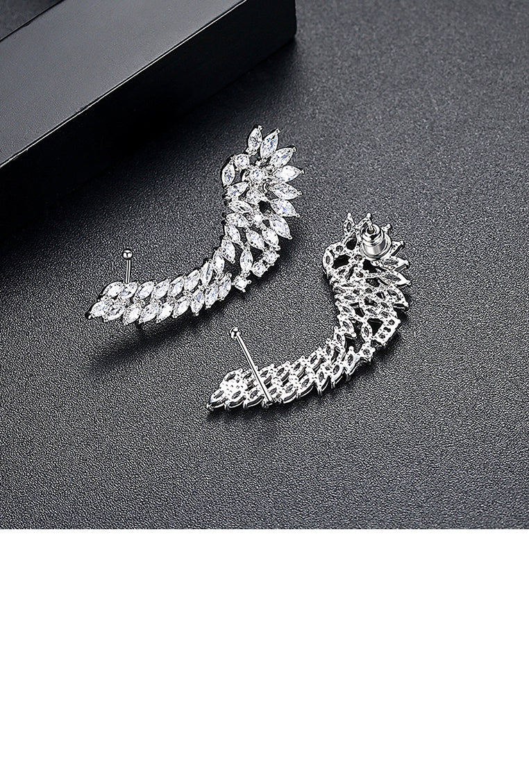 Fashion and Elegant Angel Wings Cubic Zirconia Stud Earrings - Luxurious Look