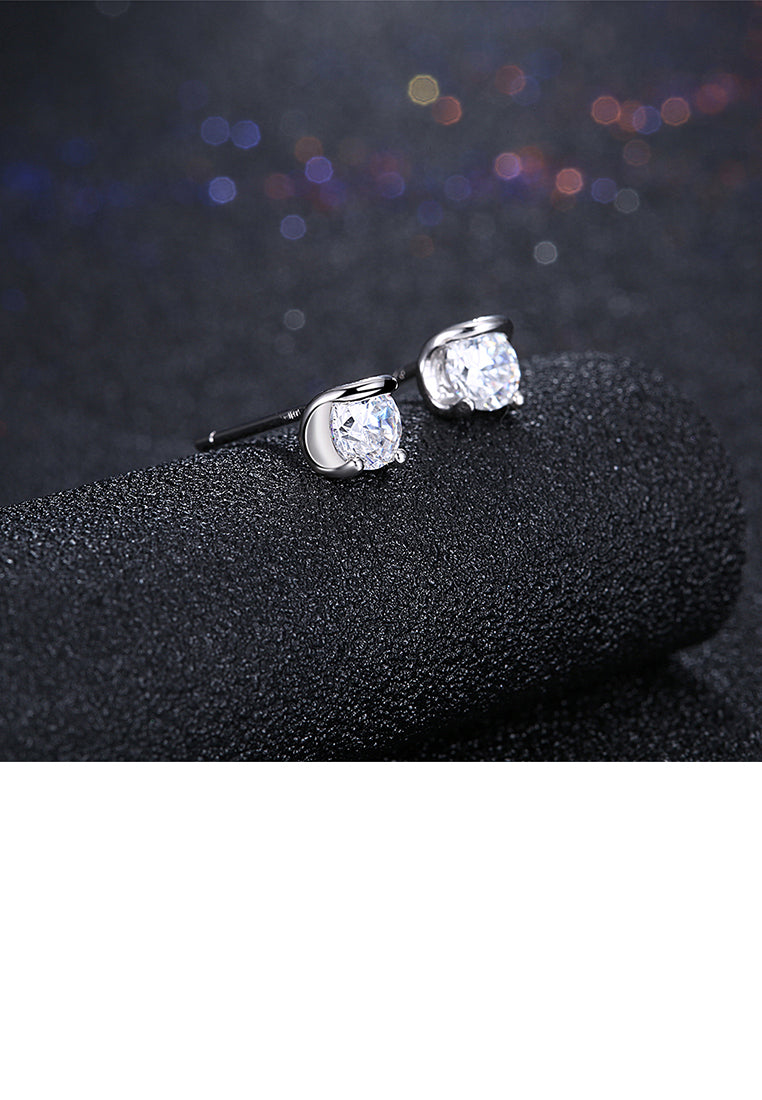 925 Sterling Silver Simple Mini Fashion Ear Studs and Earrings with Cubic Zircon