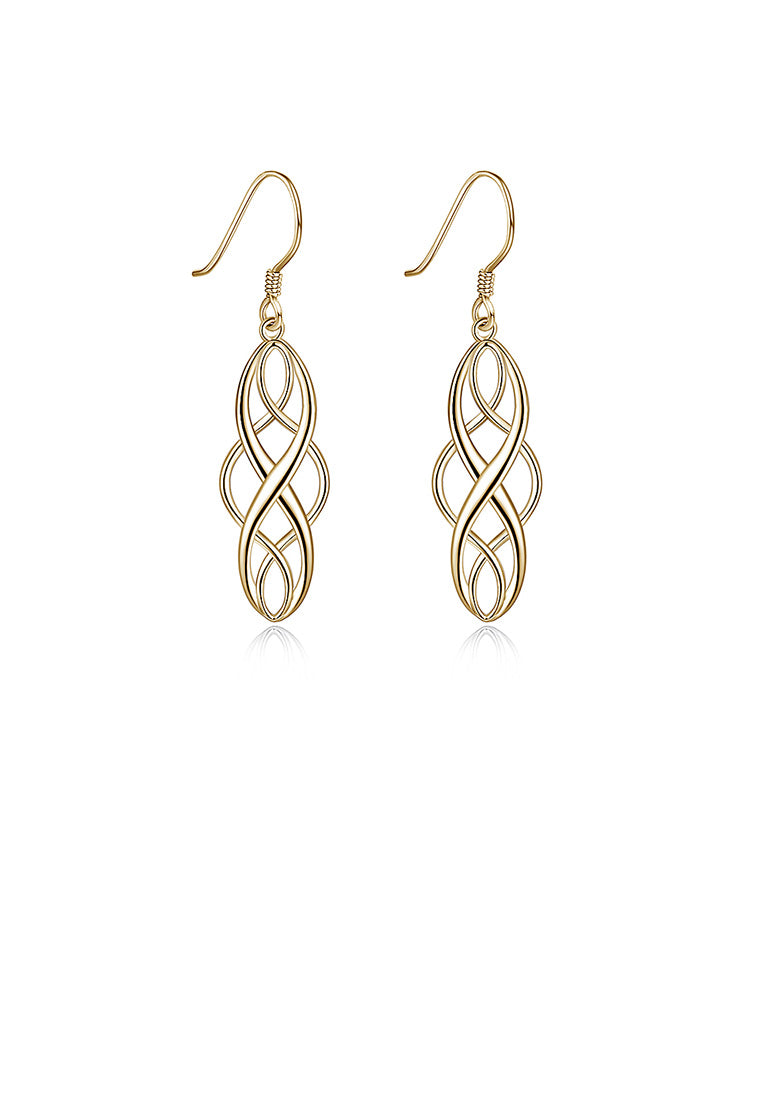 925 Sterling Silver Plated Champagne Gold Geometric Earrings
