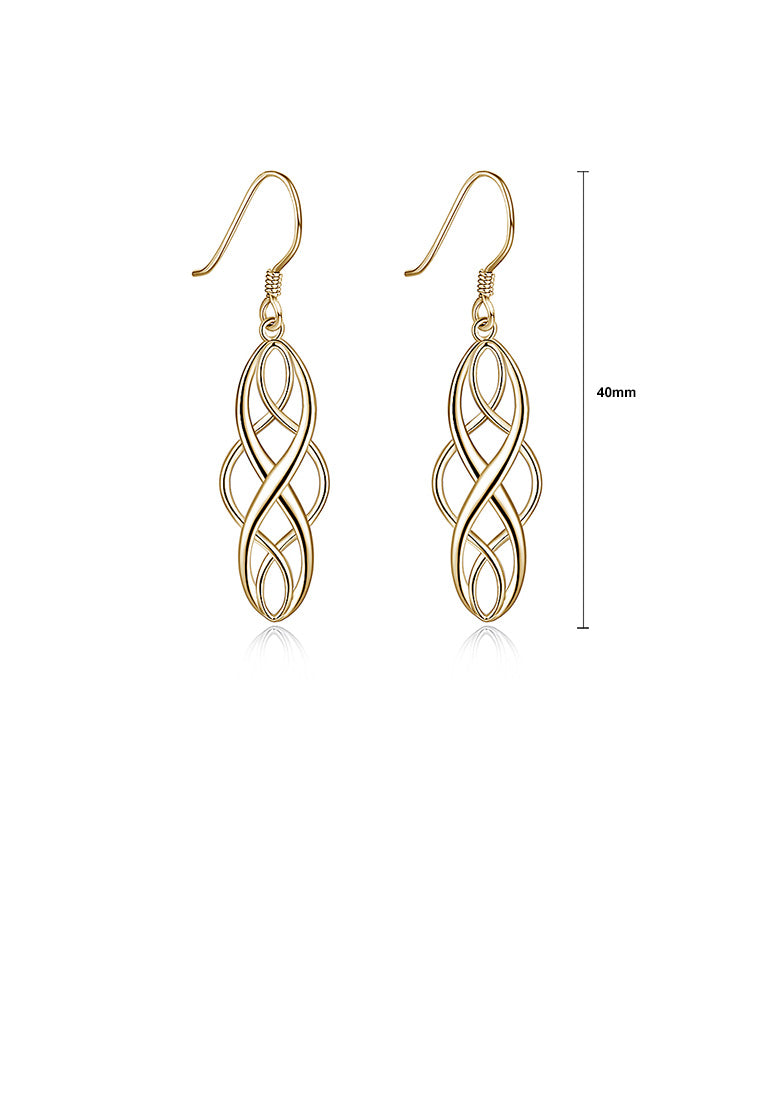925 Sterling Silver Plated Champagne Gold Geometric Earrings