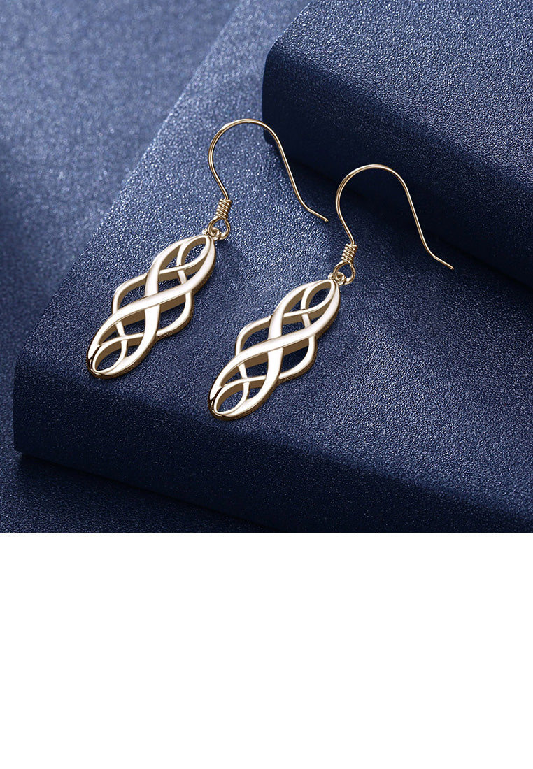 925 Sterling Silver Plated Champagne Gold Geometric Earrings