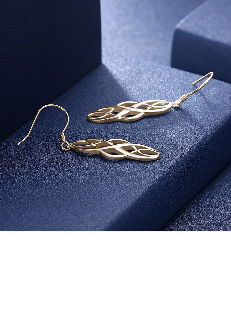 925 Sterling Silver Plated Champagne Gold Geometric Earrings