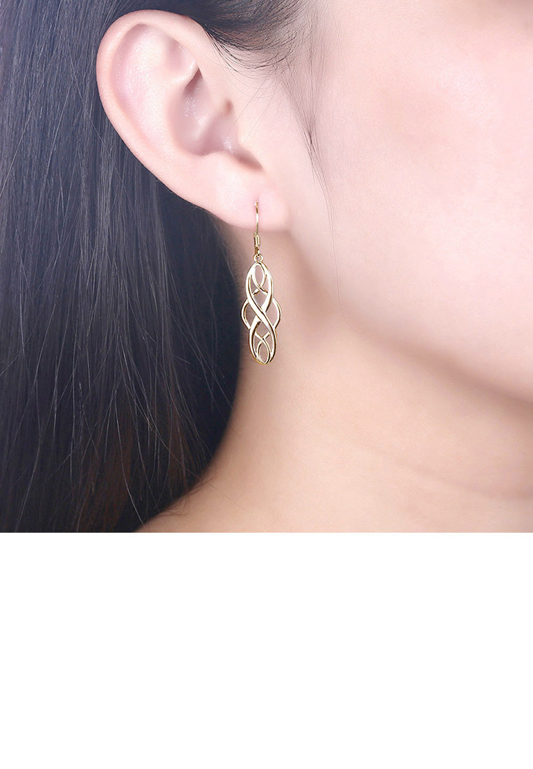 925 Sterling Silver Plated Champagne Gold Geometric Earrings