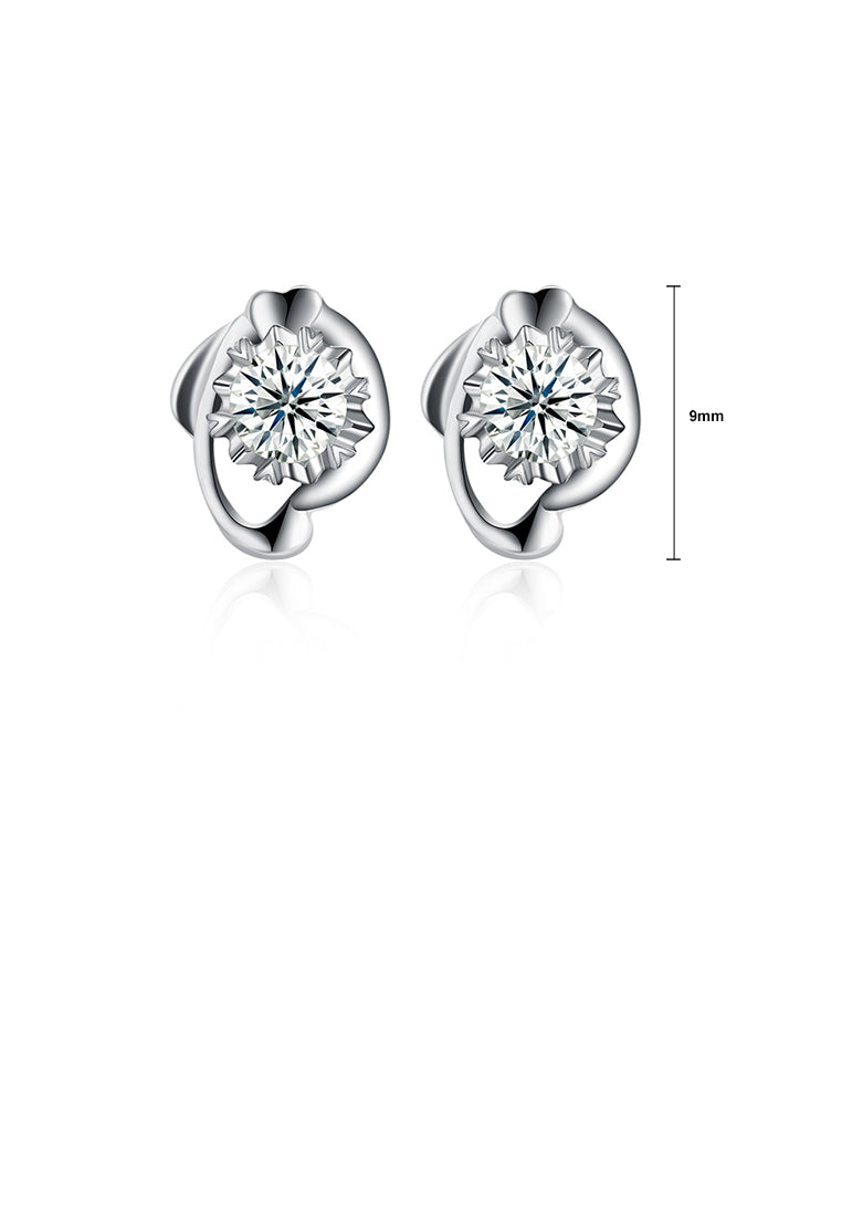 925 Sterling Silver Simple Elegant Exquisite Heart Shape Earrings and Ear Studs with Cubic Zircon