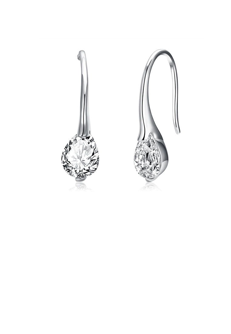 925 Sterling Silver Elegant Water Drop Earrings with Austrian Element Crystal