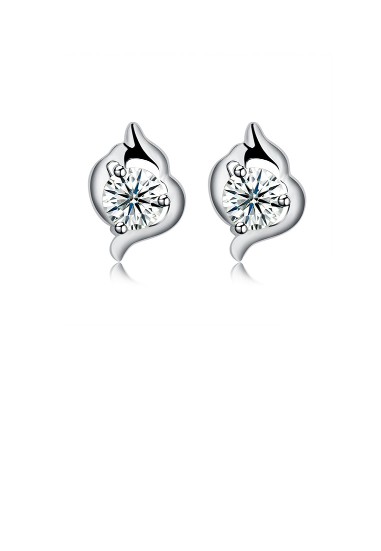 925 Sterling Silver Simple Fashion Cubic Zircon Stud Earrings