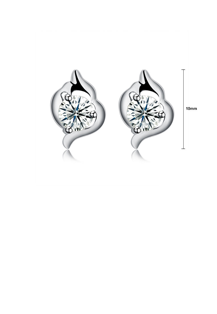 925 Sterling Silver Simple Fashion Cubic Zircon Stud Earrings