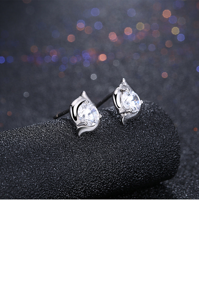 925 Sterling Silver Simple Fashion Cubic Zircon Stud Earrings