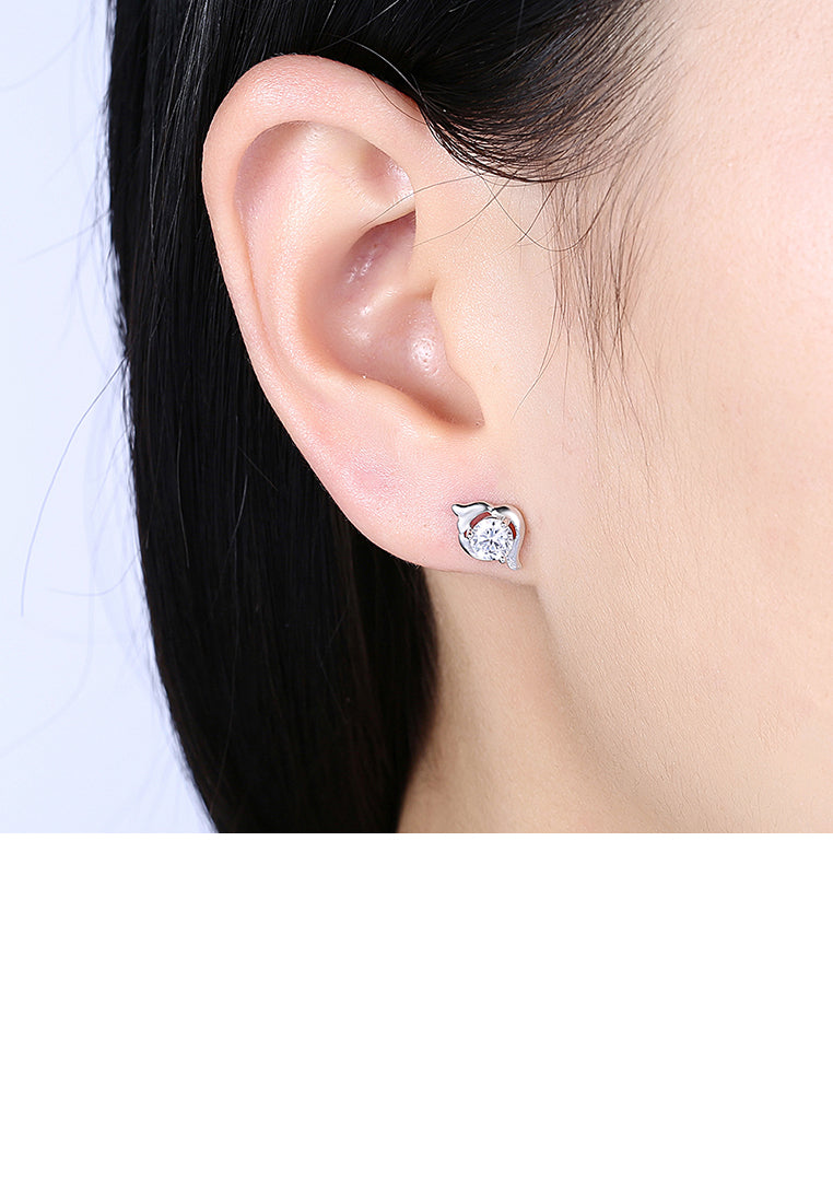 925 Sterling Silver Simple Fashion Cubic Zircon Stud Earrings