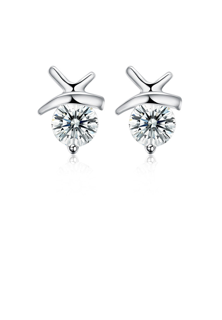 925 Sterling Silver Simple Mini Elegant Butterfly Ear Studs and Earrings with Cubic Zircon