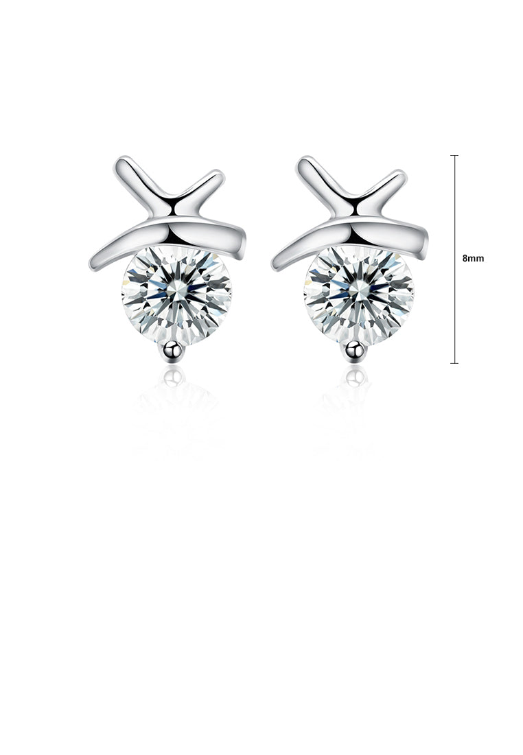 925 Sterling Silver Simple Mini Elegant Butterfly Ear Studs and Earrings with Cubic Zircon