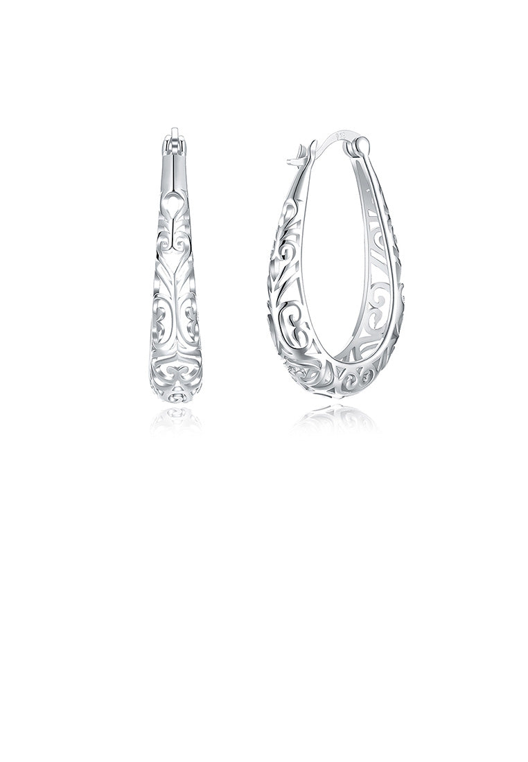 925 Sterling Silver Simple Hollow Earrings