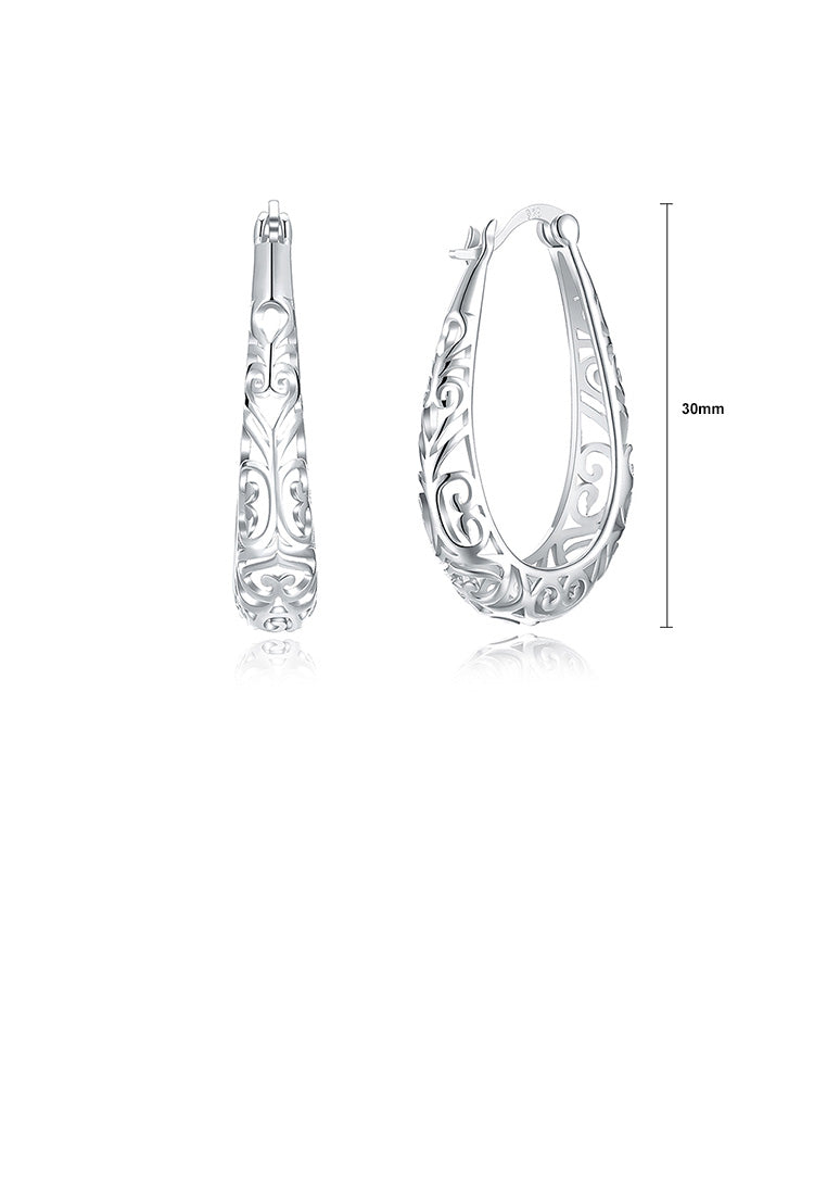 925 Sterling Silver Simple Hollow Earrings