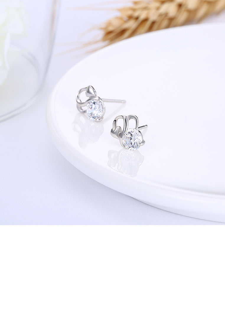 925 Sterling Silver Simple Elegant Exquisit Fashion Earrings and Ear Studs with Cubic Zircon