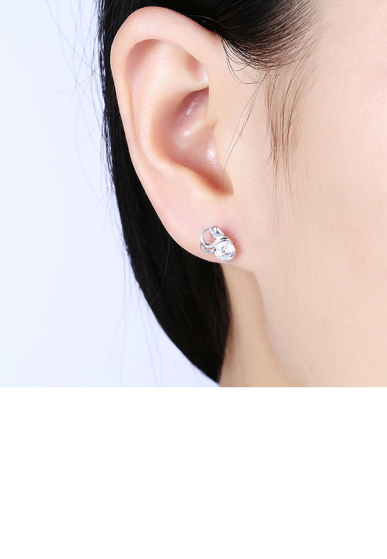 925 Sterling Silver Simple Elegant Exquisit Fashion Earrings and Ear Studs with Cubic Zircon