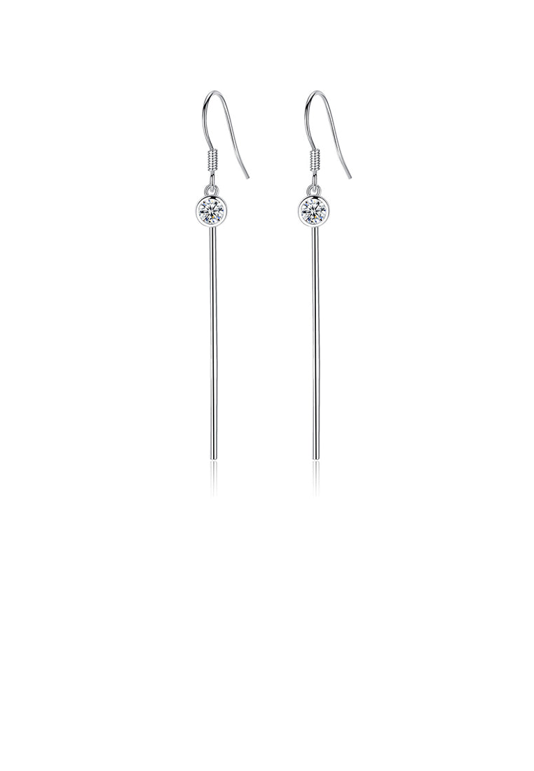 Simple and Fashion Geometric Round Tassel Earrings with Cubic Zirconia - Luxurious Look