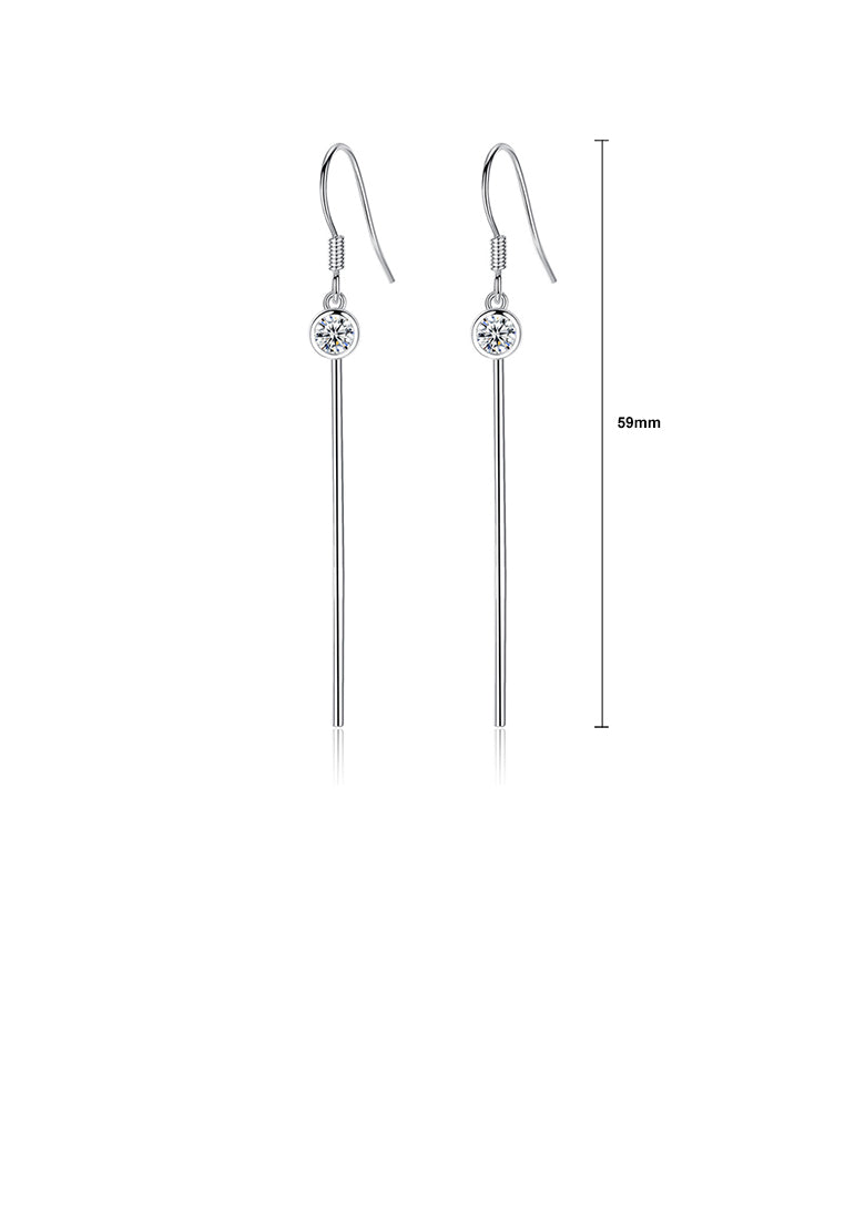 Simple and Fashion Geometric Round Tassel Earrings with Cubic Zirconia - Luxurious Look