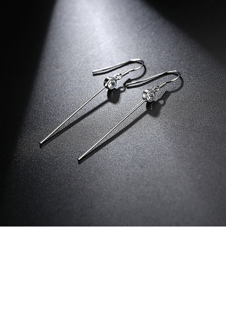 Simple and Fashion Geometric Round Tassel Earrings with Cubic Zirconia - Luxurious Look