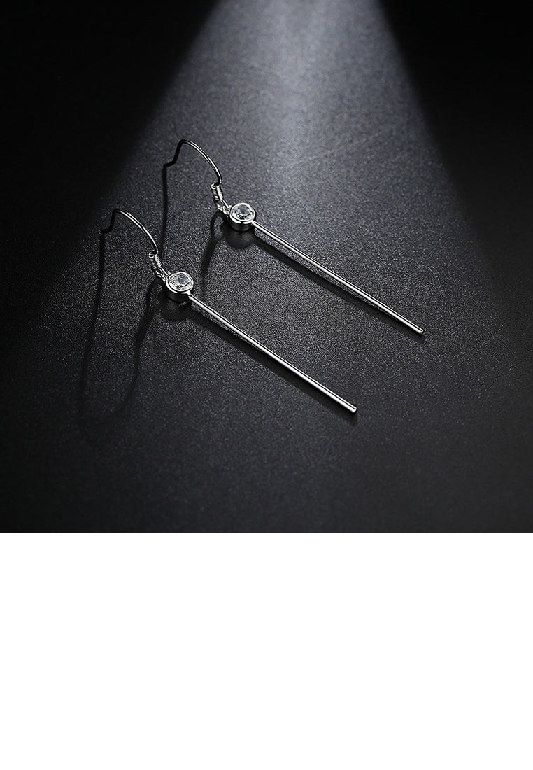 Simple and Fashion Geometric Round Tassel Earrings with Cubic Zirconia - Luxurious Look