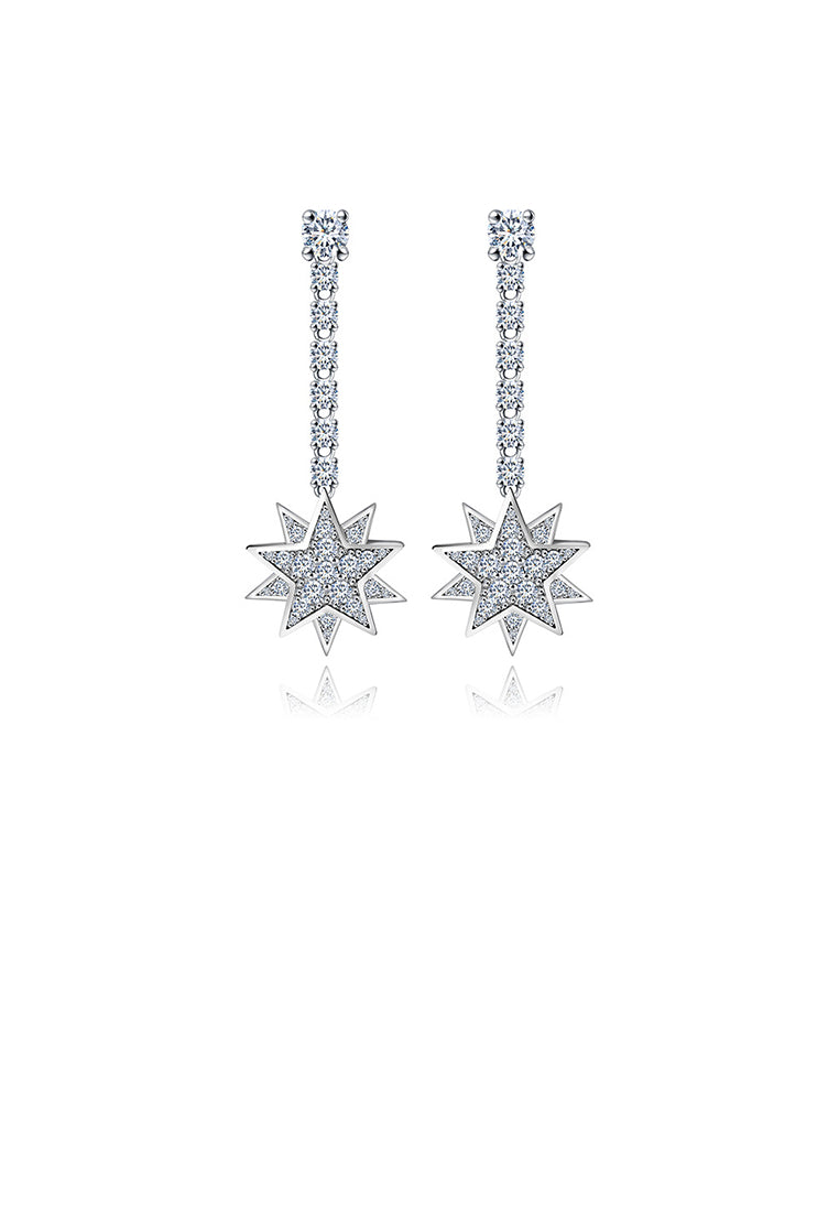 Fashion Simple Star Earrings with Cubic Zirconia - Luxurious Look
