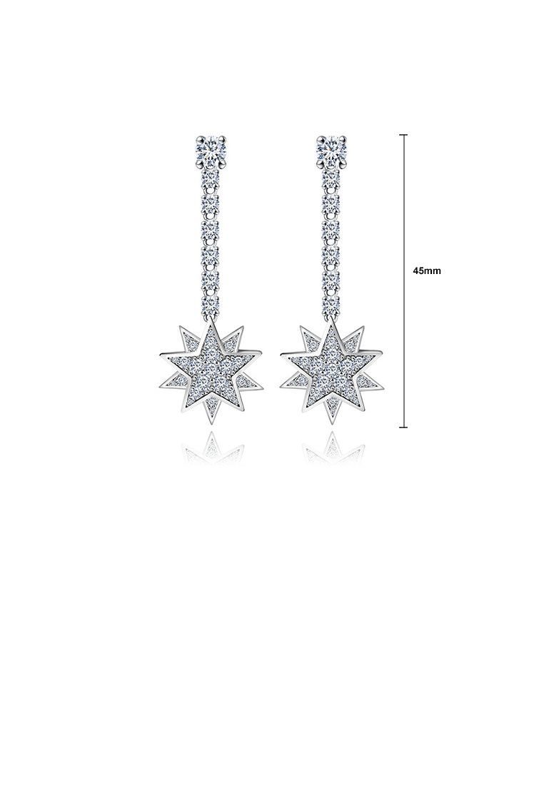 Fashion Simple Star Earrings with Cubic Zirconia - Luxurious Look