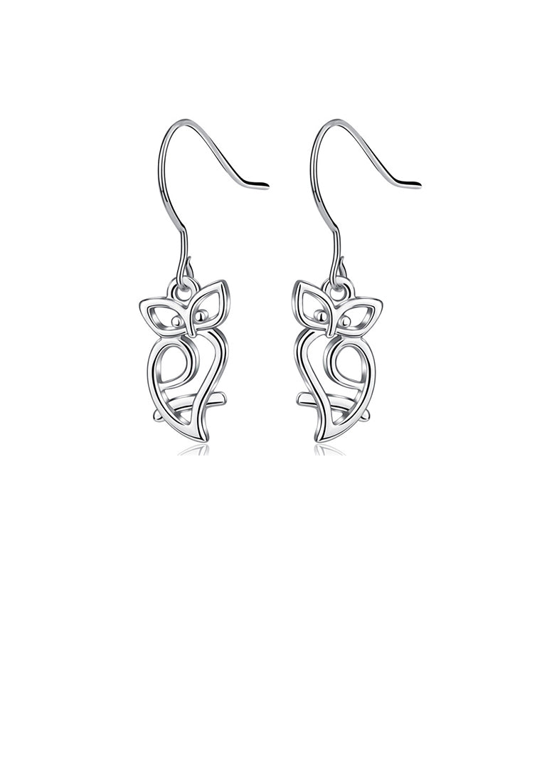 925 Sterling Silver Simple Fashion Owl Earrings