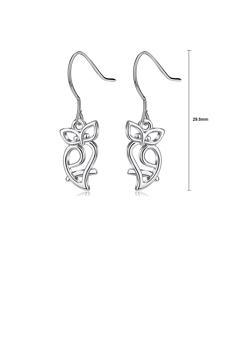 925 Sterling Silver Simple Fashion Owl Earrings