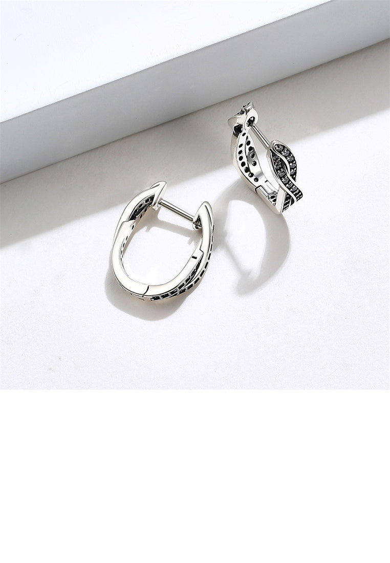 925 Sterling Silver Fashion Simple Winding S-shaped Cubic Zirconia Earrings - Luxurious Look