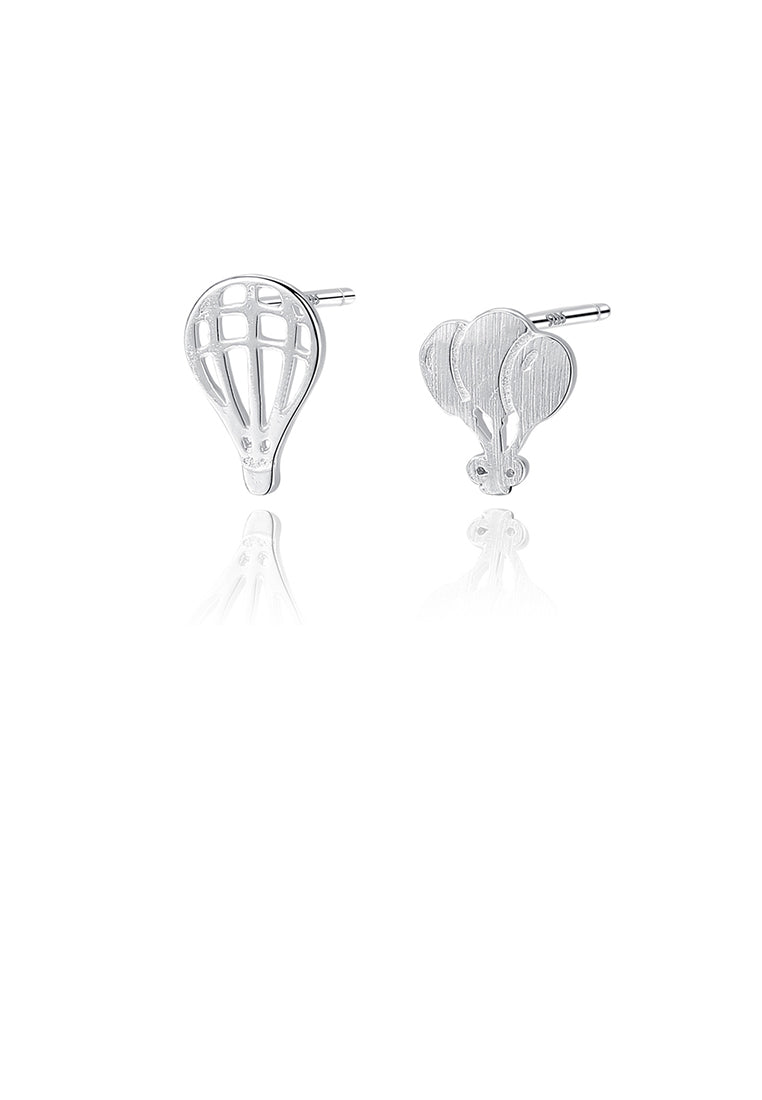 925 Sterling Silver Simple Creative Hot Air Balloon Stud Earrings