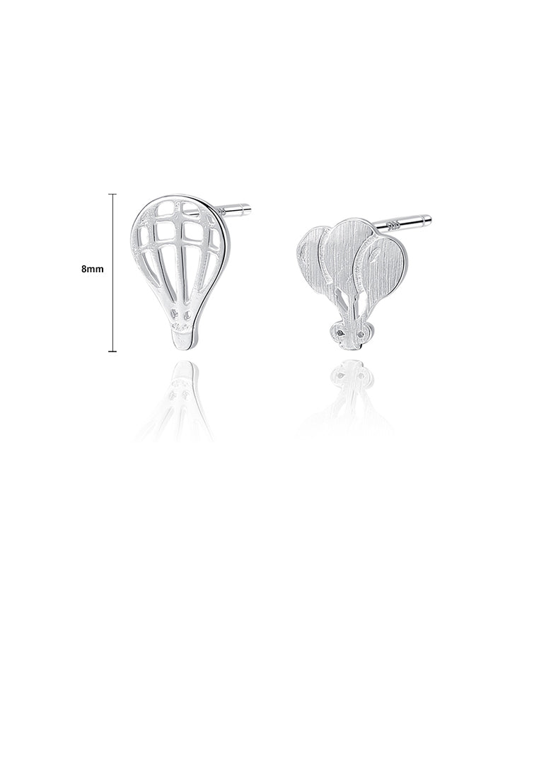 925 Sterling Silver Simple Creative Hot Air Balloon Stud Earrings