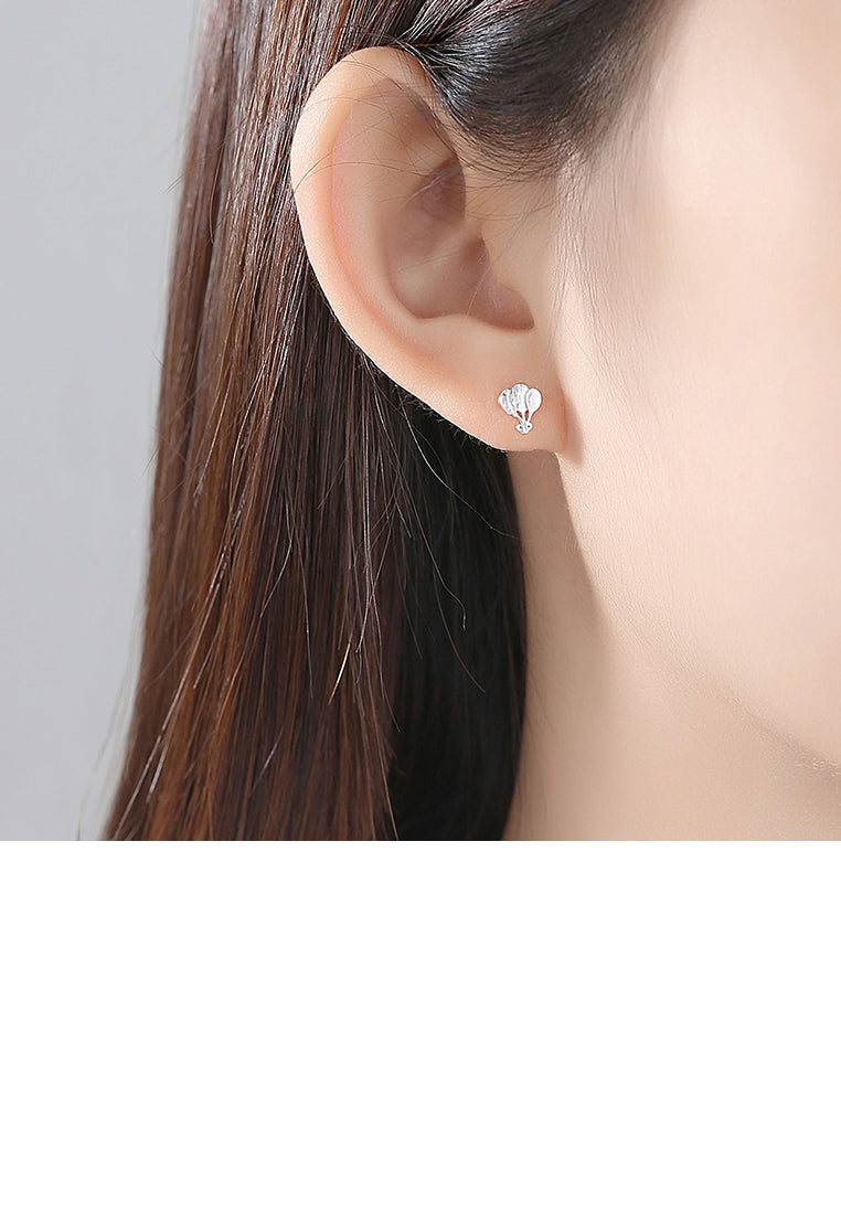925 Sterling Silver Simple Creative Hot Air Balloon Stud Earrings