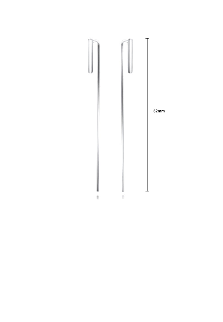 925 Sterling Silver Simple and Fashion Geometric Strip Earrings