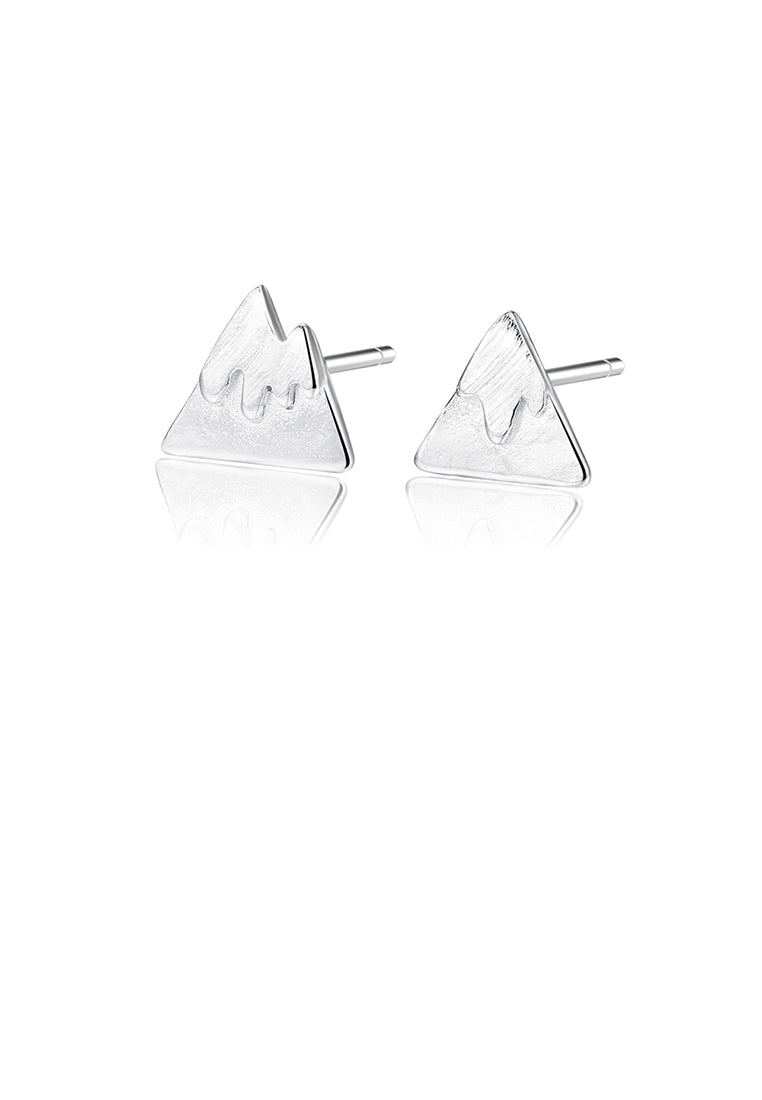 925 Sterling Silver Simple Creative Mountain Stud Earrings