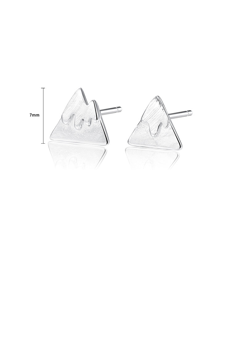 925 Sterling Silver Simple Creative Mountain Stud Earrings