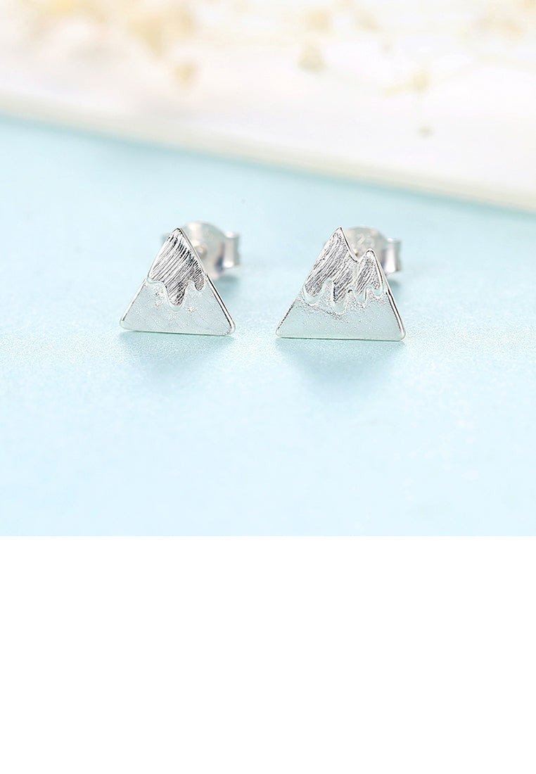 925 Sterling Silver Simple Creative Mountain Stud Earrings