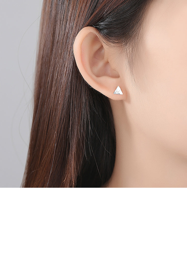 925 Sterling Silver Simple Creative Mountain Stud Earrings
