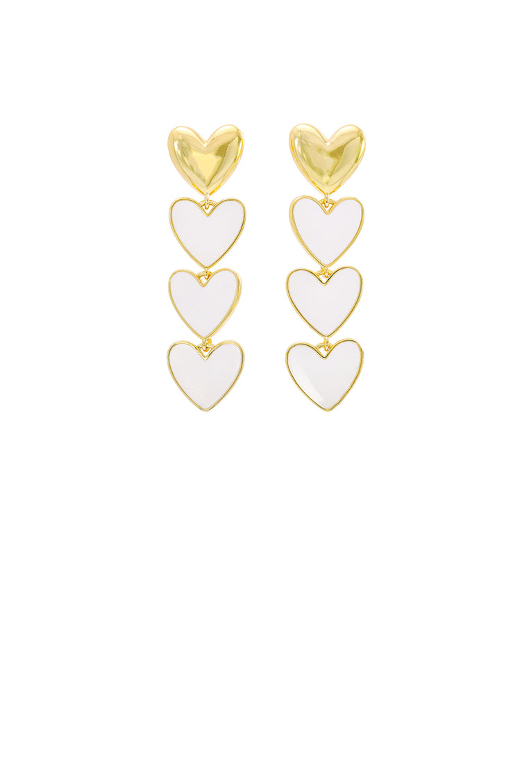 Fashion and Simple Plated Gold Heart-shaped Shell Tassel Earrings