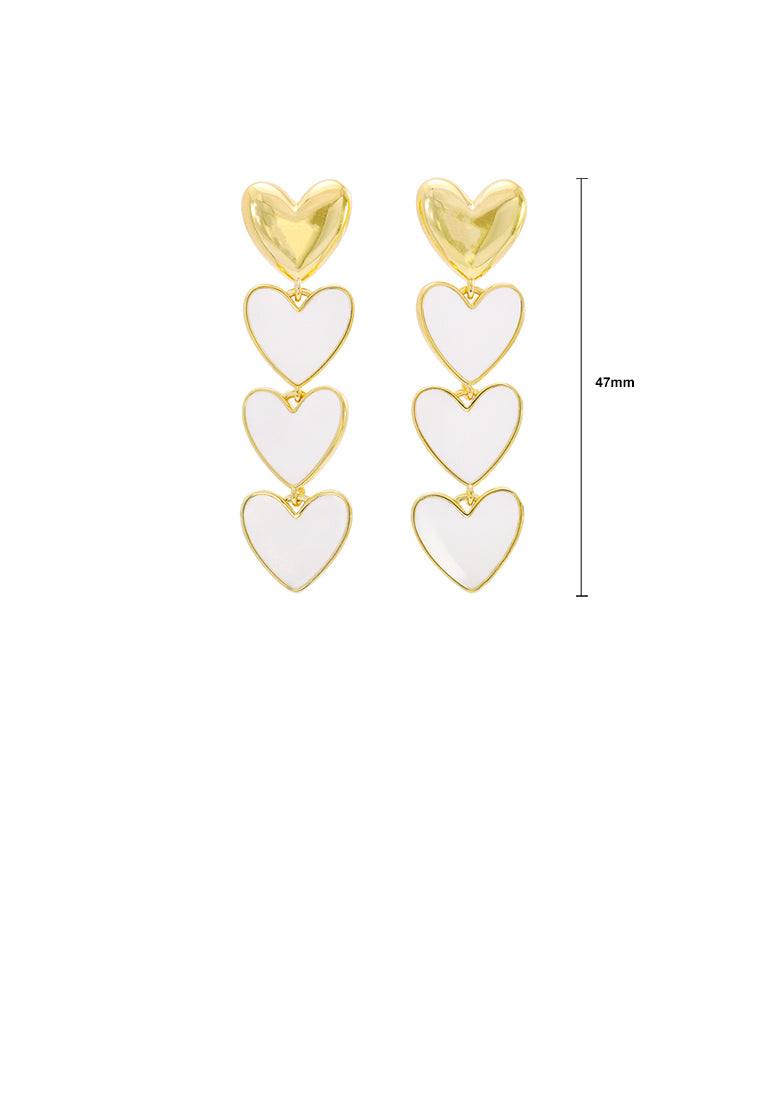 Fashion and Simple Plated Gold Heart-shaped Shell Tassel Earrings