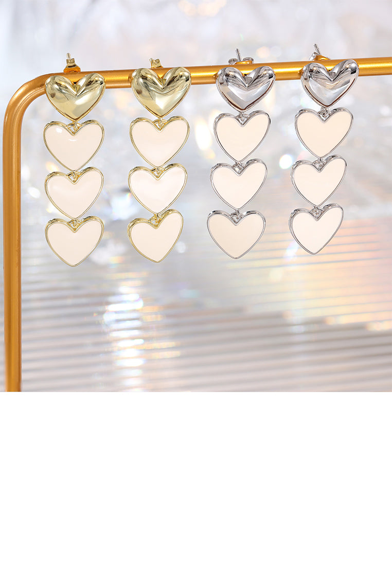 Fashion and Simple Heart-shaped Shell Tassel Earrings