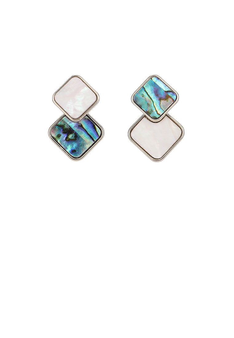 Fashion Personalized Plated Gold Geometric Rhombus Stud Earrings