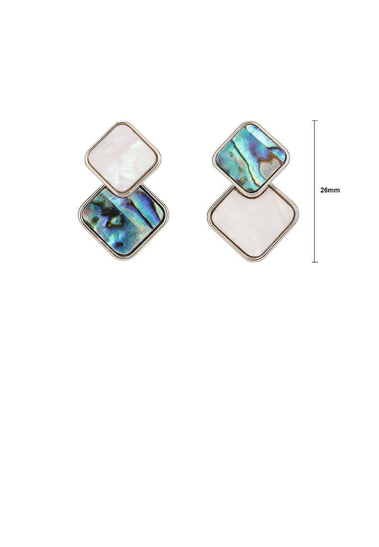 Fashion Personalized Plated Gold Geometric Rhombus Stud Earrings