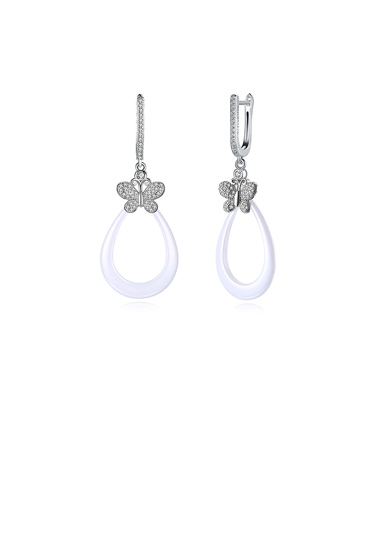 925 Sterling Silver Elegant Butterfly Earrings with Cubic Zircon