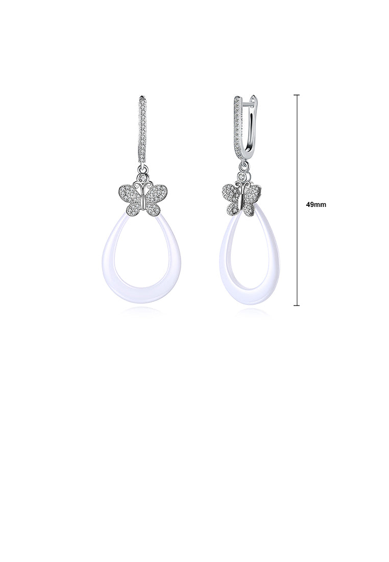 925 Sterling Silver Elegant Butterfly Earrings with Cubic Zircon