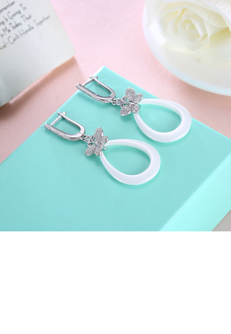 925 Sterling Silver Elegant Butterfly Earrings with Cubic Zircon