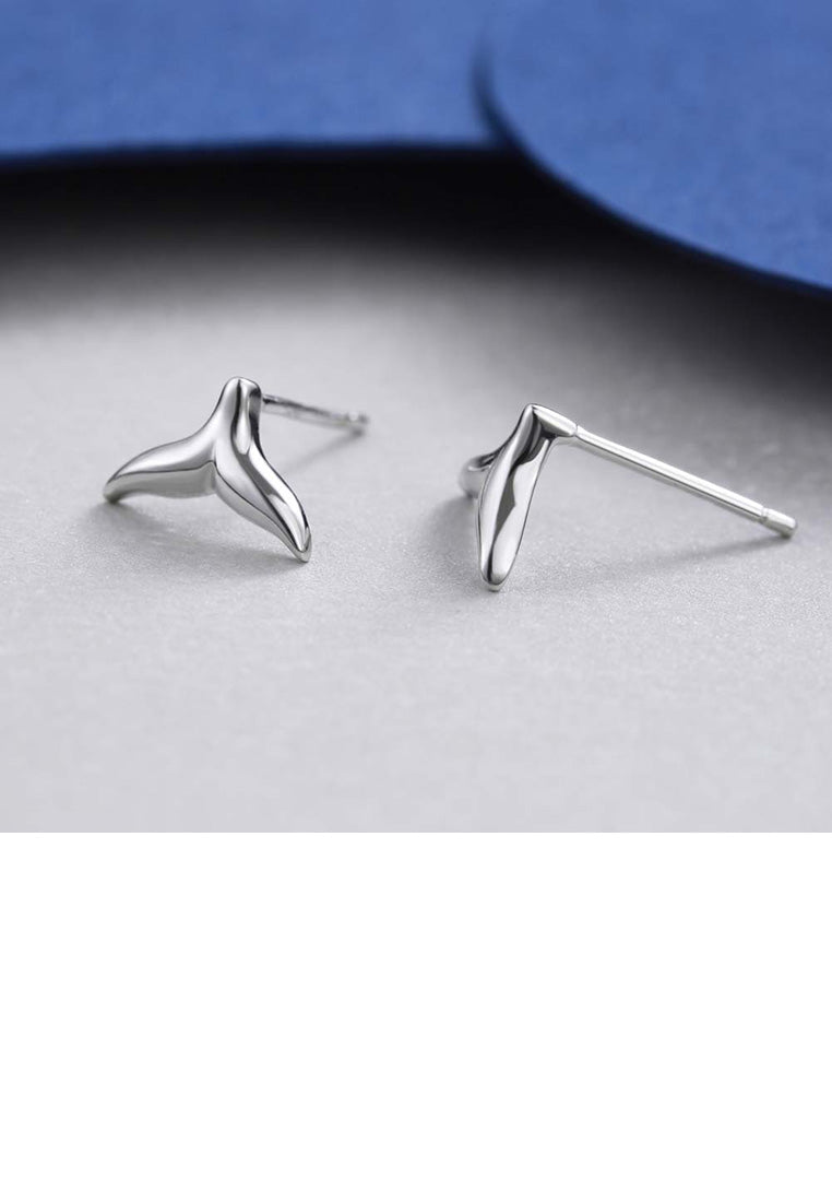 925 Sterling Silver Fashion Simple Fishtail Three-Piece Earrings with Cubic Zircon