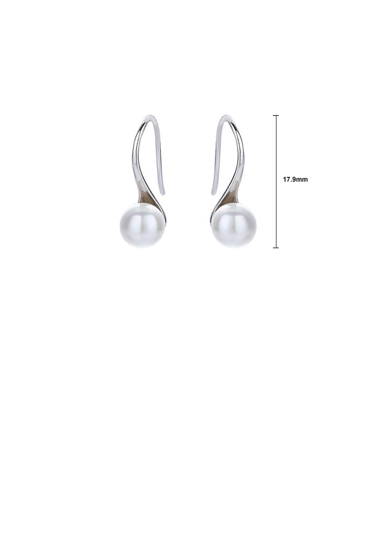 925 Sterling Silver Simple Fashion Freshwater Pearl Earrings - Luxurious Look